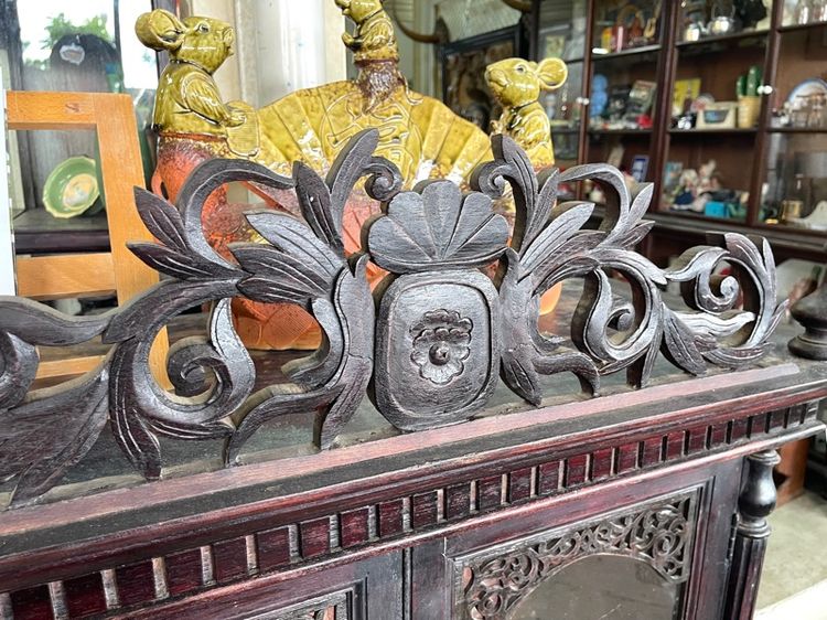 ตู้ไทย ไม้สัก หัวขุน โบราณเก่าสะสม รูปที่ 7