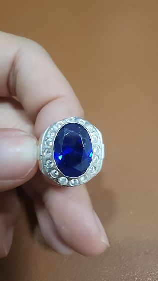 แหวนเงินแท้จากนคร หัวไพลิน size 60