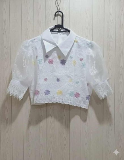 ขาว เสื้อชีฟอง หวานๆ สุดคิ้วท์ น่ารัก 