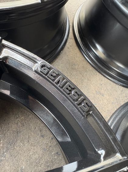 ล้อแม็กขอบ17 5รู100 กว้าง8 ออฟ40 สีดำเงา ล้อไทย (ล้อทำสีมาใหม่เพื่อความสวยงาม) ไม่มีซ่อม รูปที่ 8