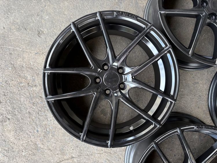 ล้อแม็กขอบ17 5รู100 กว้าง8 ออฟ40 สีดำเงา ล้อไทย (ล้อทำสีมาใหม่เพื่อความสวยงาม) ไม่มีซ่อม รูปที่ 6