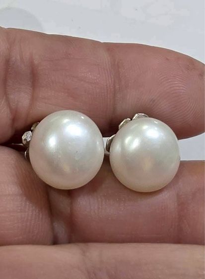 งานเก่า เงินแท้ มุกแท้ มุกกว้าง 1 cm. 🤍🤍  รูปที่ 2