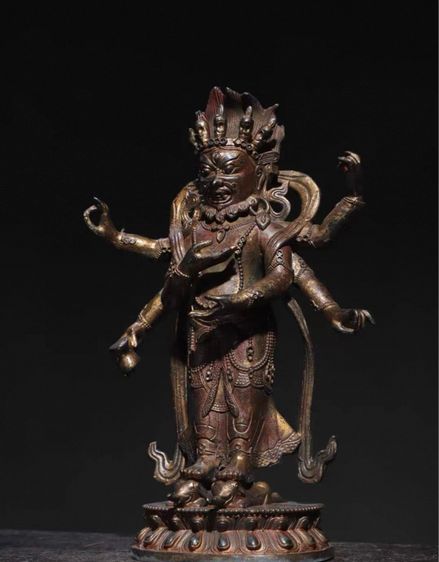 🕉️ พระพุทธรูปวัชระทองเหลืองสัมฤทธิ์แบบทิเบต รูปที่ 2