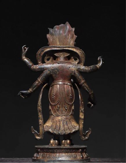 🕉️ พระพุทธรูปวัชระทองเหลืองสัมฤทธิ์แบบทิเบต รูปที่ 4