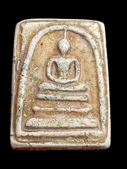 พระสมเด็จวัดระฆังพิมพ์ใหญ่กรอบกระจกโรยผงตะไบทอง หลัง ครุฑนูน รูปที่ 6