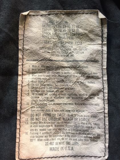 M65 Field Jacket Black Alpha Made in USA รูปที่ 17