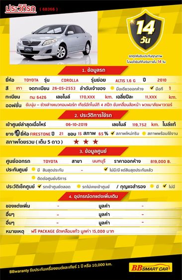 Toyota Altis 2010 1.6 G Sedan เบนซิน ไม่ติดแก๊ส เกียร์อัตโนมัติ เทา รูปที่ 2