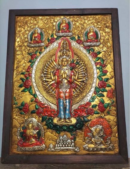 🕉️ภาพทังก้า(ขนาดใหญ่ ) กรอบไม้สไตส์ทิเบต 