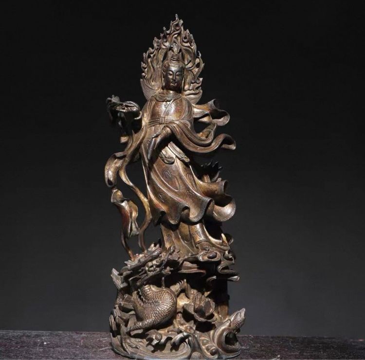 🕉️ พระพุทธรูปยืน“พระแม่สาจีหลง”เก่า เจ้าแม่กวนอิมเก้ากรแห่งทะเลจีนใต้