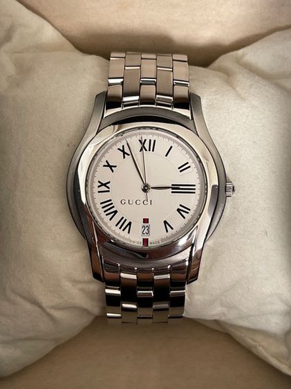 GUCCI 5500M 34 mm White Dial Swiss Quartz Steel Swiss Watch รูปที่ 2