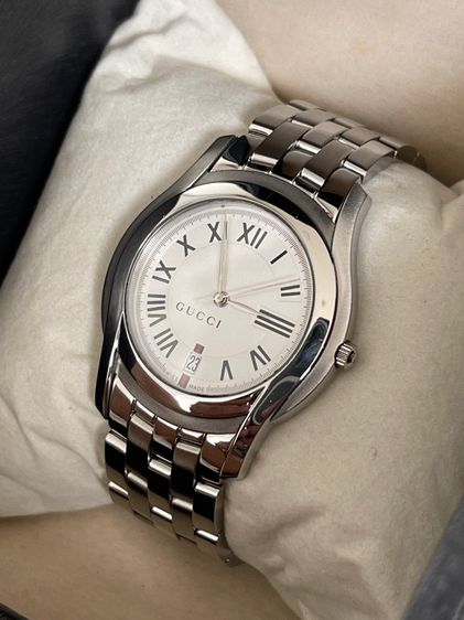 GUCCI 5500M 34 mm White Dial Swiss Quartz Steel Swiss Watch รูปที่ 4