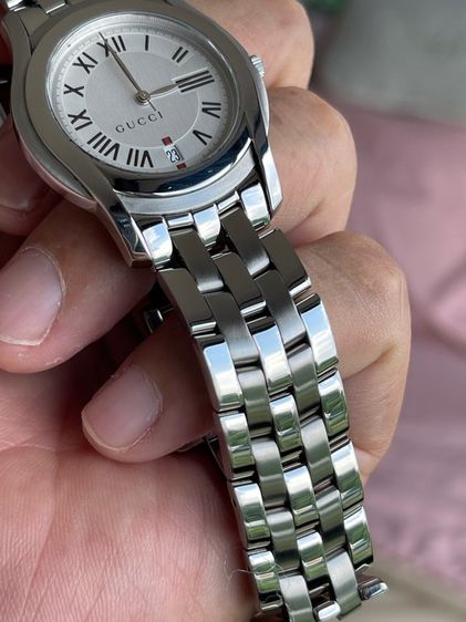 GUCCI 5500M 34 mm White Dial Swiss Quartz Steel Swiss Watch รูปที่ 12