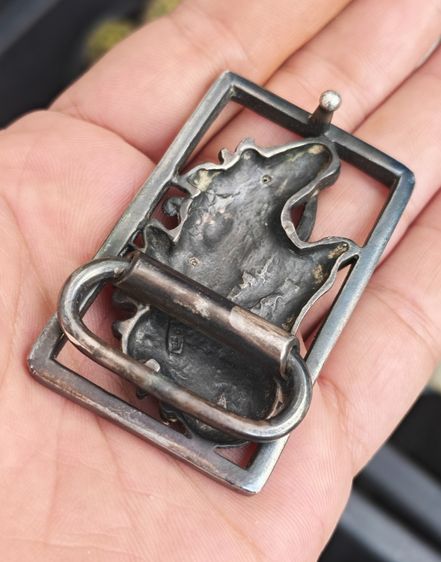 หัวเข็มขัดม้าคู่เงินแท้ ฝังพลอย งานนอกงานเก่า หนึ่งเดียวครับ ราคาแบ่งปัน รูปที่ 8