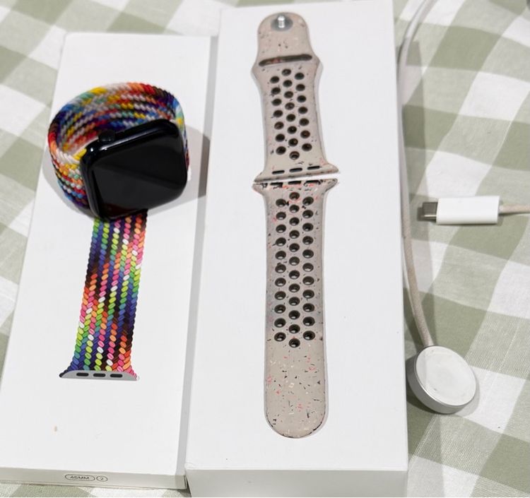 Apple Watch Series 9 รุ่น GPS ตัวเรือนอะลูมิเนียม สีมิดไนท์ 45 มม.  รูปที่ 7