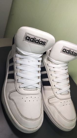 Adidas Hoops 2.0 Mid White Black รูปที่ 12