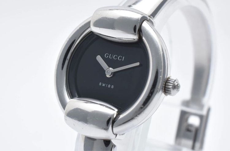 GUCCI 1400L Vintage Watch Ladies 26 mm Black Dial Quartz Swiss Made รูปที่ 6