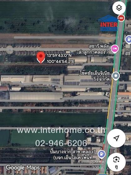 ที่ดินเปล่า 400 ตร.ว. ที่ดิน ถนนลำลูกกาคลอง7 ใกล้ตลาดชัชวาล ถนนลำลูกกาคลอง7 ถนนลำลูกกา ถนนรังสิต-นครนายก ลำลูกกา ปทุมธานี รูปที่ 2
