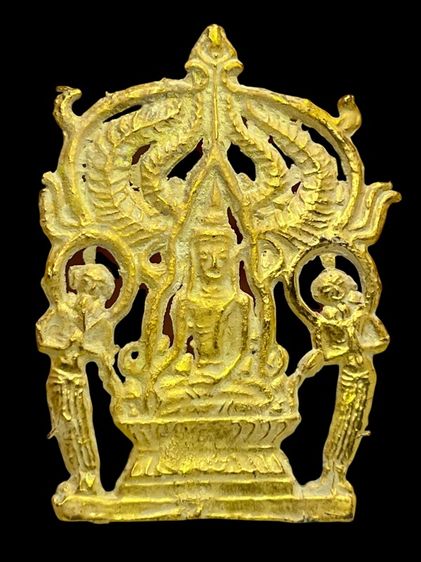 พระปรุหนังเนื้อโลหะชุบทองดอกบัว กรุวัดพระแก้ววังหน้า(082)