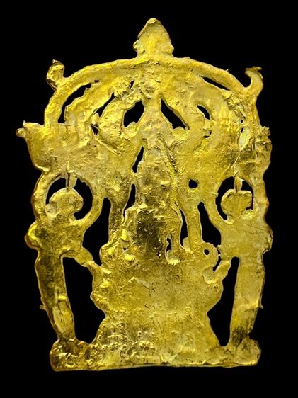 พระปรุหนังเนื้อโลหะชุบทองดอกบัว กรุวัดพระแก้ววังหน้า(082) รูปที่ 2