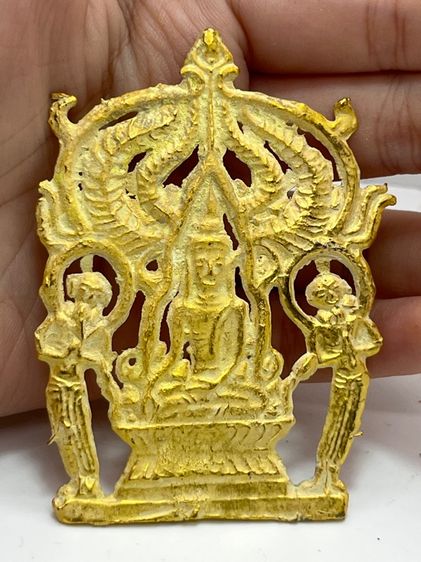 พระปรุหนังเนื้อโลหะชุบทองดอกบัว กรุวัดพระแก้ววังหน้า(082) รูปที่ 5