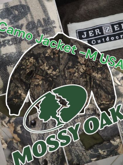 เขียว L แขนยาว เสื้อแจ็คเก็ต MOSSY OAK🌿❄️ลายพรางป่า