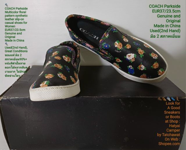 COACH Parkside, Slip-on for Women 37EU(23.5cm) Original ของแท้ มือ 2 สภาพเยี่ยม, รองเท้า COACH หนังสังเคราะห์ พื้นเต็ม Soft แท้ สวยมาก รูปที่ 8