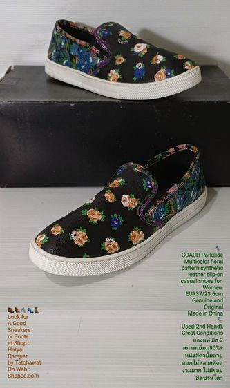 COACH Parkside, Slip-on for Women 37EU(23.5cm) Original ของแท้ มือ 2 สภาพเยี่ยม, รองเท้า COACH หนังสังเคราะห์ พื้นเต็ม Soft แท้ สวยมาก รูปที่ 2
