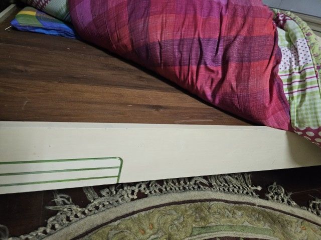 เตียงไม้พื้น 6 ฟุตพื้นไม้ดีมากไม้แพง รูปที่ 5