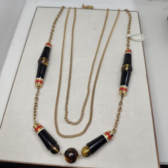 🔖สร้อยคอสีทอง คั่นกระ.แท้ 3 เลเยอร์ สีทองสด มีน้ำหนักดี งานจากญี่ปุ่น