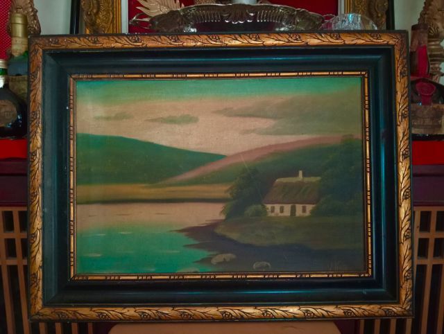 อังกฤษ วาดฝีมือด้วยสีน้ำมันบนผ้าแคนวาสกรอบไม้เก่าโบราณเดิมสภาพเยี่ยม รูปที่ 6