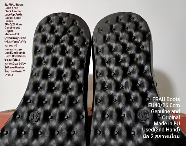 FRAU Boots from Italy, Unisex EU40(26.0cm) Genuine and Original ของแท้ มือ 2 สภาพเยี่ยม, รองเท้าบู้ท FRAU(เฟร้าว์) หนังแท้ พื้นเต็ม สวยมาก รูปที่ 11
