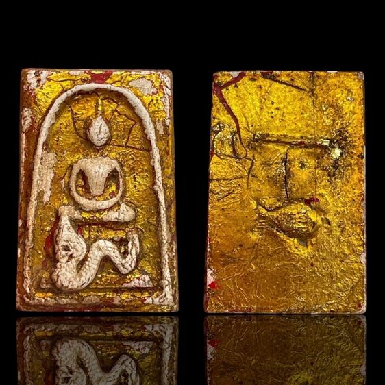 ชุดพระ สมเด็จพิมพ์ใหญ่ ทรง 12 นักษัตร ลงรักปิดทองเก่า หลังปลากับตะกรุด เนื้อผง 12 องค์ รูปที่ 2