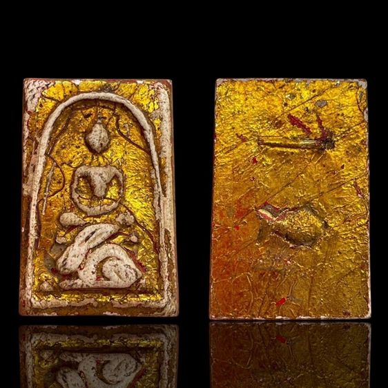 ชุดพระ สมเด็จพิมพ์ใหญ่ ทรง 12 นักษัตร ลงรักปิดทองเก่า หลังปลากับตะกรุด เนื้อผง 12 องค์ รูปที่ 12