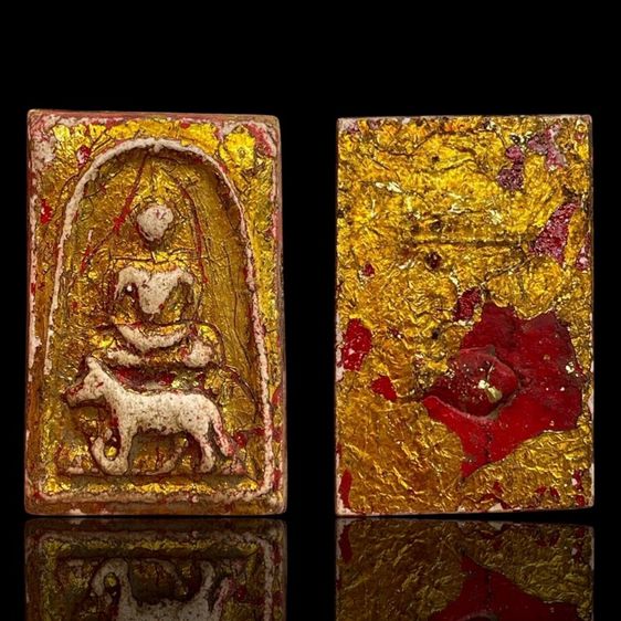 ชุดพระ สมเด็จพิมพ์ใหญ่ ทรง 12 นักษัตร ลงรักปิดทองเก่า หลังปลากับตะกรุด เนื้อผง 12 องค์ รูปที่ 10