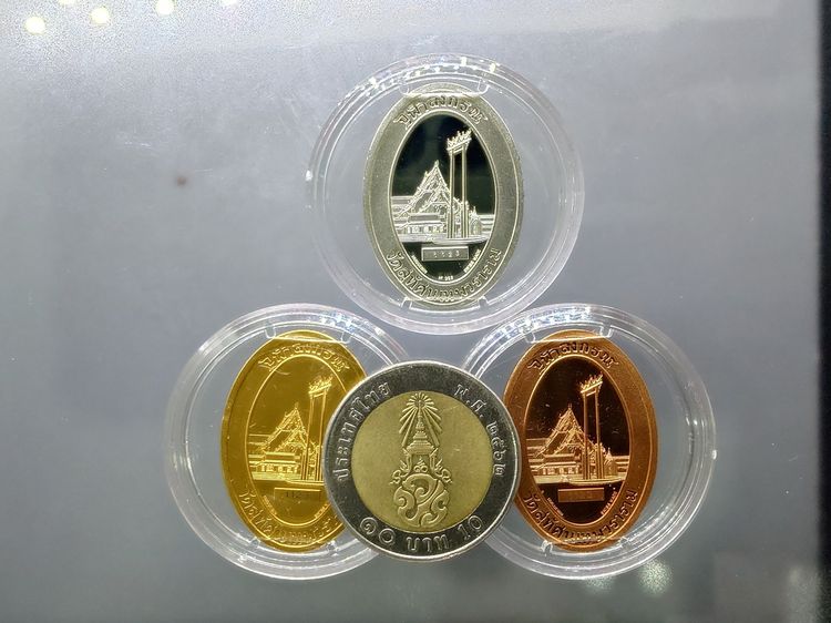 ชุดเหรียญรัชกาลที่5 พิมพ์ใหญ่ บล็อกนอก ฮูกานิน สวิส รุ่นแรก หลังเสาชิงช้า วัดสุทัศนเทพวราราม พ.ศ.2538 พร้อมกล่องเดิม รูปที่ 5