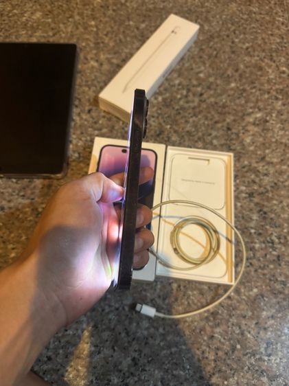 ขายไอโฟน14ProMaxสีใหม่Purple256กิ๊กแถมแบตมูลค่า1800บาทให้ฟรีสูนTrueยกกล่องอีมี่ตรงไร้รอยตกใช้งานดีทุกๆฟังชั่นถูกๆ รูปที่ 5