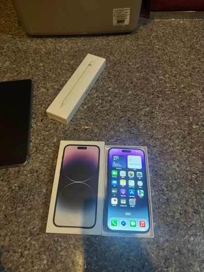 ขายไอโฟน14ProMaxสีใหม่Purple256กิ๊กแถมแบตมูลค่า1800บาทให้ฟรีสูนTrueยกกล่องอีมี่ตรงไร้รอยตกใช้งานดีทุกๆฟังชั่นถูกๆ