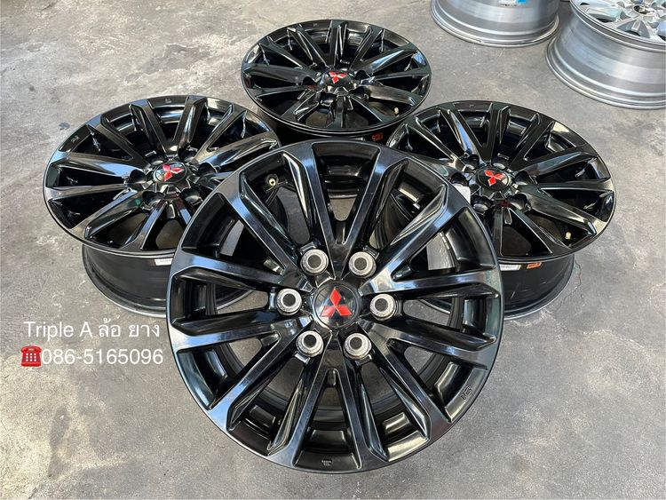 ✨ล้อแม็ก 6รู139✨Mitsu Triton Plus ขอบ 17 สีดำแท้💯