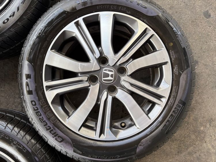 ล้อแม็กขอบ15 HONDA CITY มีรอยตามการใช้งาน พร้อมยางPIRELLI185-60-15 ปี20 รูปที่ 5