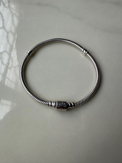 เงิน สร้อยข้อมือชาร์ม Pandora แท้ 17 ซม.