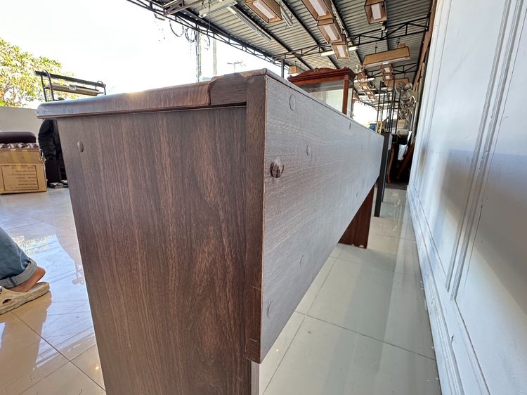 โต๊ะทำงาน ท็อปและโครงขาไม้ MDF ปิดผิวลายไม้สีน้ำตาล รูปที่ 5