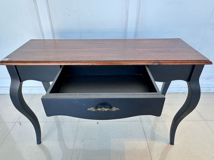 โต๊ะทำงานไม้จริง 1 ลิ้นชัก สไตล์วินเทจ มือจับทองเหลือง รูปที่ 12