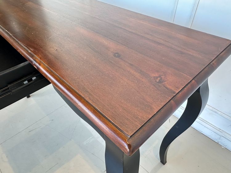 โต๊ะทำงานไม้จริง 1 ลิ้นชัก สไตล์วินเทจ มือจับทองเหลือง รูปที่ 9