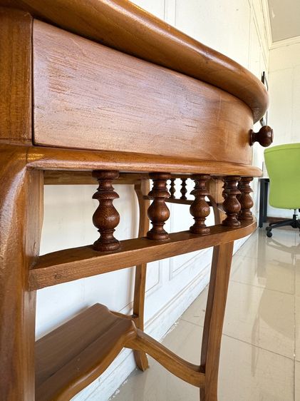 โต๊ะคอนโซลไม้สัก 1 ลิ้นชัก สไตล์วินเทจ รูปที่ 10