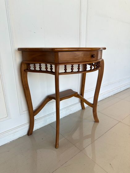 โต๊ะคอนโซลไม้สัก 1 ลิ้นชัก สไตล์วินเทจ รูปที่ 3