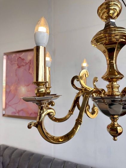 โคมไฟแขวน 6 ก้าน ทองเหลือง  รูปที่ 3