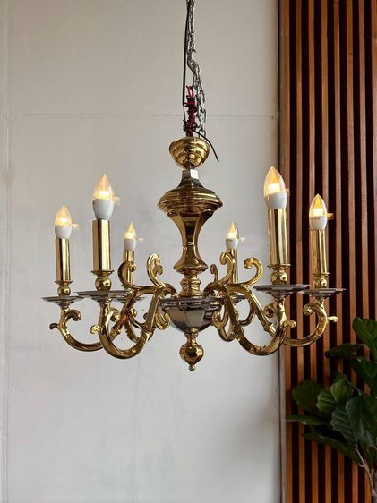 โคมไฟแขวน 6 ก้าน ทองเหลือง  รูปที่ 12