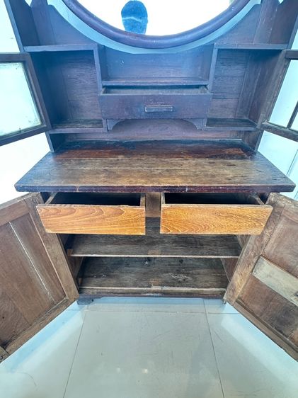 โต๊ะเครื่องแป้งไม้สัก สไตล์วินเทจ รูปที่ 9