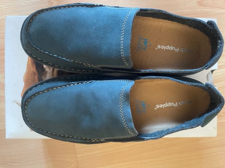 น้ำเงิน รองเท้าหนังกึ่งทางการ UK 8 | EU 42 | US 8.5 ขายรองเท้า หนังแท้ ของใหม่ ยี่ห้อ Hush Puppies