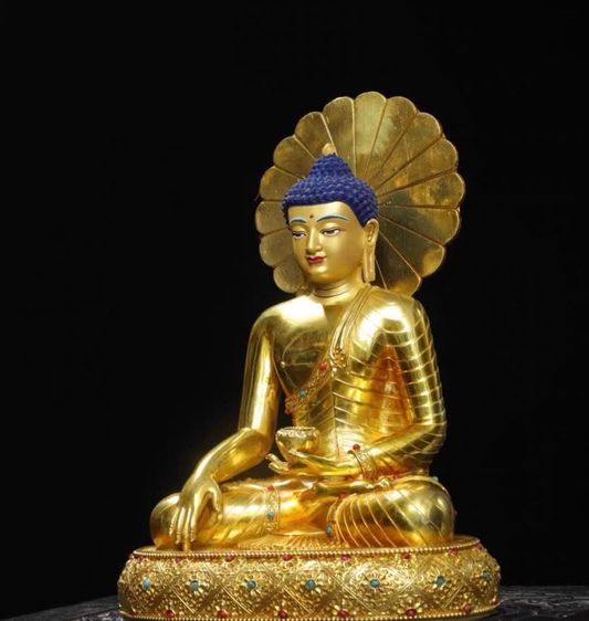 ✨พระพุทธรูปศากยมุนีทองเหลืองปิดทอง รูปที่ 5